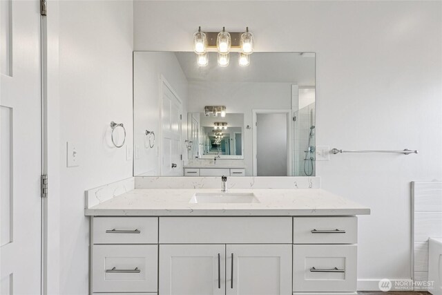 7724 16th Ave SW, Seattle, WA 98106 - full bathroom with vanity and a tile shower
