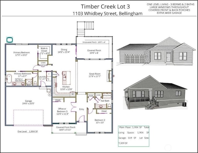 1103 Whidbey St, Bellingham, WA 98229 - view of floor plan / room layout