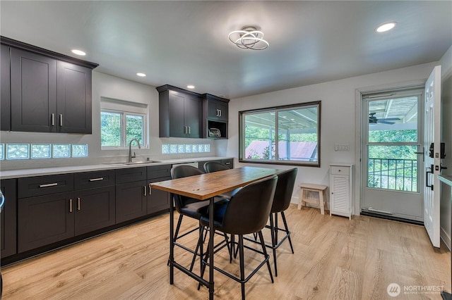 925 Front St S, Issaquah, WA 98027 - kitchen with light wood-style floors, light countertops, and recessed lighting