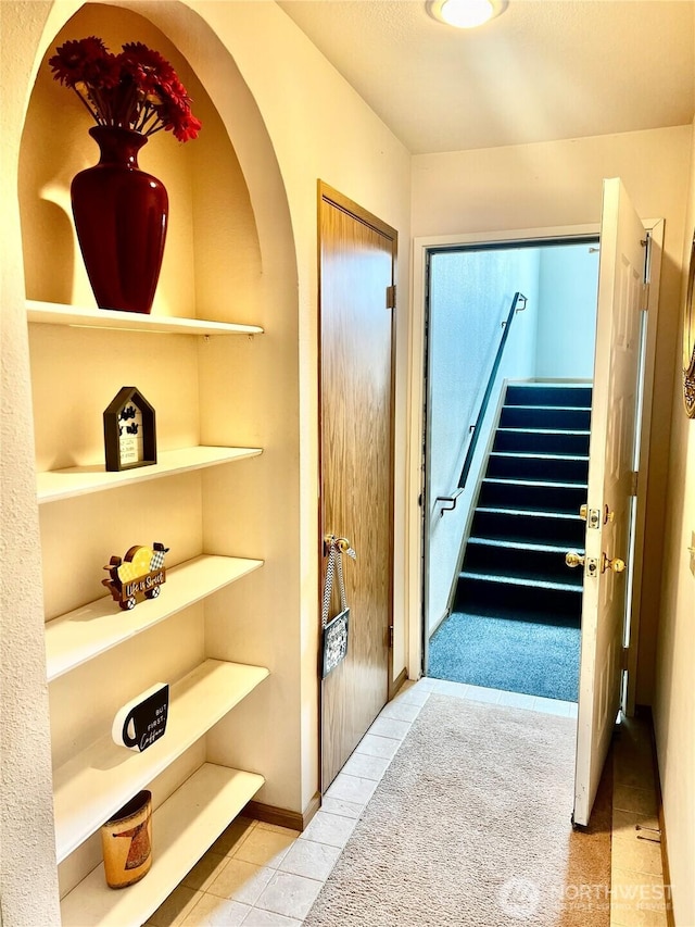 625 N Jackson Ave Unit A9, Tacoma, WA 98406 - stairs featuring tile patterned floors and carpet