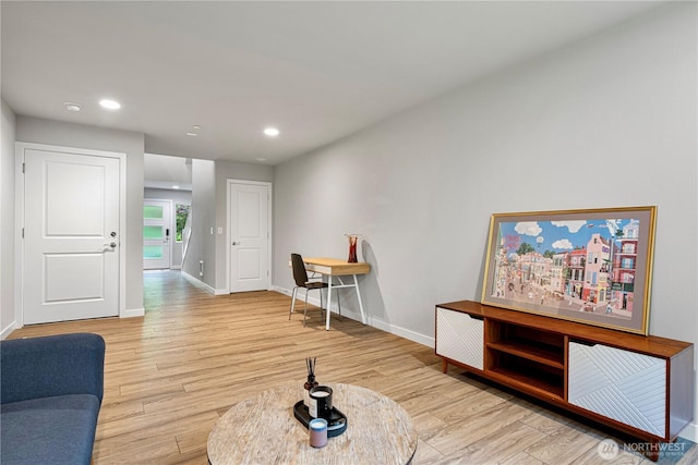 13421 Admiralty Way Unit A-2, Lynnwood, WA 98087 - living area with light wood-type flooring and recessed lighting