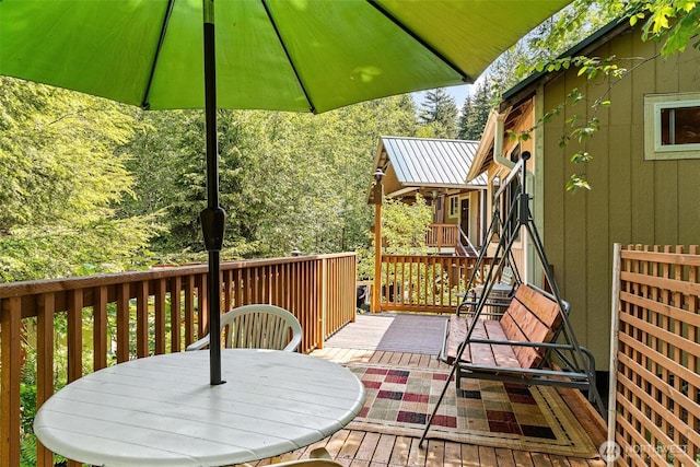 60018 Index Galena Rd, Sultan, WA 98294 - wooden deck with outdoor dining space