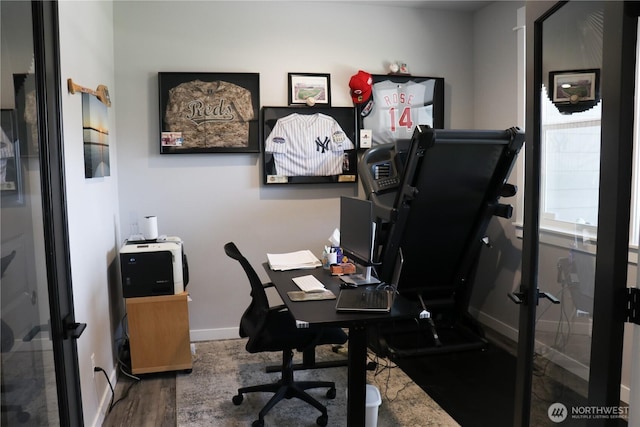 6354 Murray Way NE, Moses Lake, WA 98837 - office area with baseboards and wood finished floors