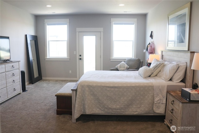 6354 Murray Way NE, Moses Lake, WA 98837 - bedroom with carpet, multiple windows, recessed lighting, and baseboards