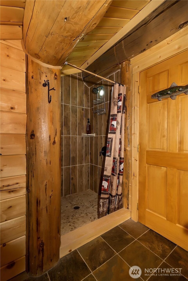 18680 US Highway 2, Lake Wenatchee, WA 98826 - full bathroom with a tile shower and tile patterned flooring
