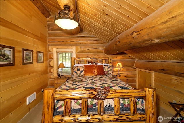 18680 US Highway 2, Lake Wenatchee, WA 98826 - bedroom featuring wooden ceiling and rustic walls