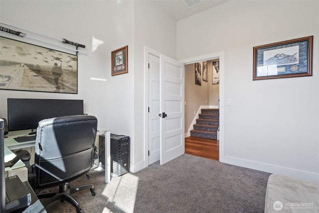 19428 NE 259th St S, Battle Ground, WA 98604 - carpeted home office featuring baseboards