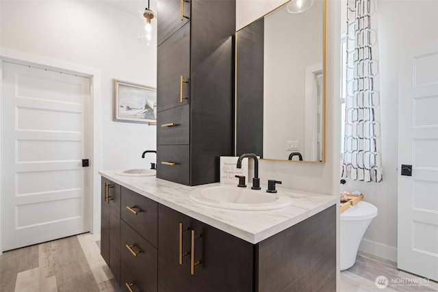 19428 NE 259th St S, Battle Ground, WA 98604 - full bath featuring double vanity and wood finished floors