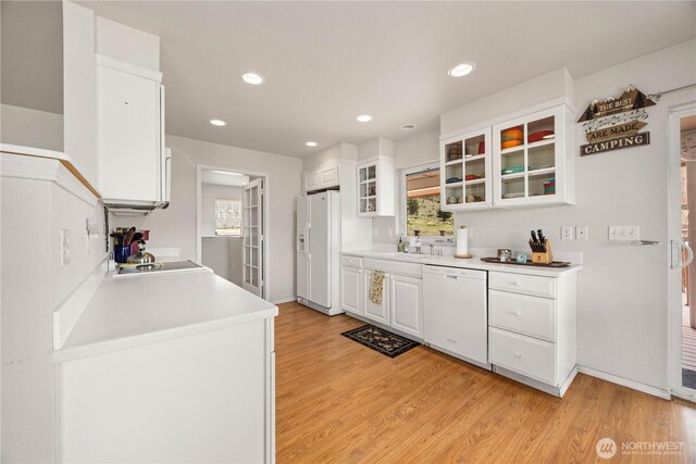 29 Barn Dance Dr, Pateros, WA 98846 - kitchen with white appliances, light wood-style floors, healthy amount of natural light, and recessed lighting