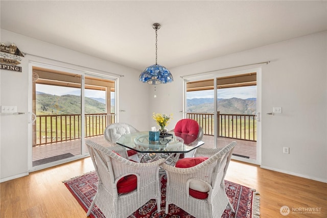 29 Barn Dance Dr, Pateros, WA 98846 - dining space with a mountain view and light wood-style flooring