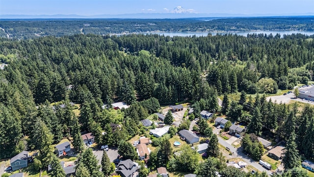 9009 NW 146th St, Gig Harbor, WA 98329 - aerial view of property's location featuring a forest, a nearby body of water, and nearby suburban area