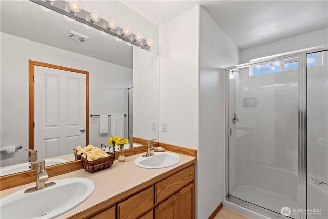 1600 Brandi Ct, Wenatchee, WA 98801 - full bath featuring a shower stall and double vanity