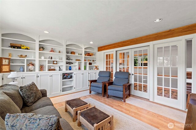 1600 Brandi Ct, Wenatchee, WA 98801 - living area featuring french doors, recessed lighting, and light wood finished floors