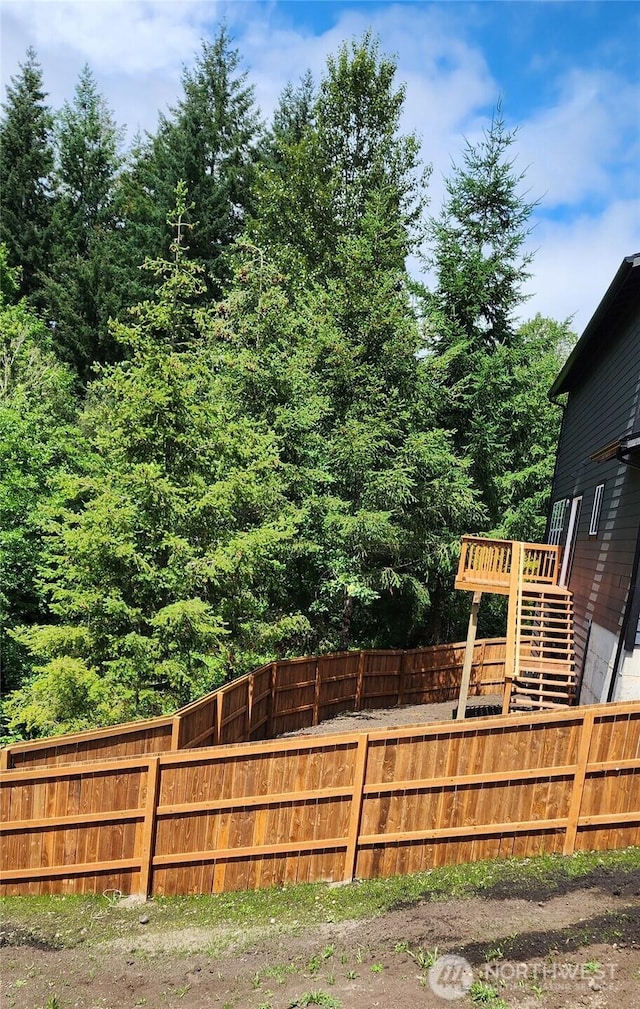 117 Sundown Ct, Chehalis, WA 98532 - view of yard featuring stairs and a wooden deck
