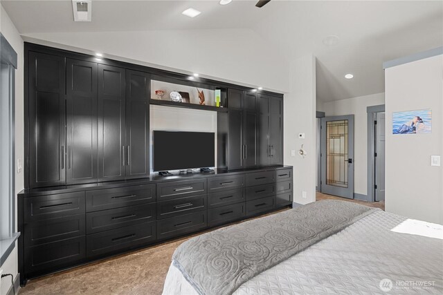 111 Wren Loop SW, Mattawa, WA 99349 - bedroom with vaulted ceiling, light colored carpet, and recessed lighting