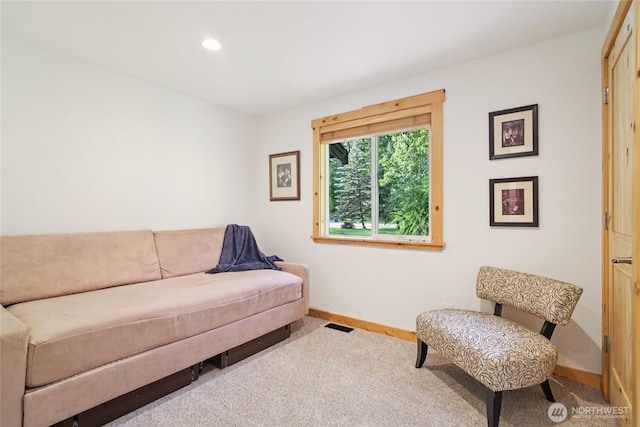 11924 210th St E, Graham, WA 98338 - carpeted living area featuring baseboards and recessed lighting