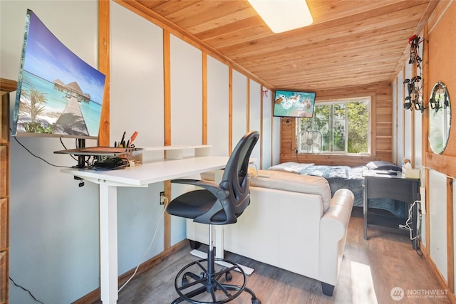 11924 210th St E, Graham, WA 98338 - office featuring wooden ceiling and wood finished floors