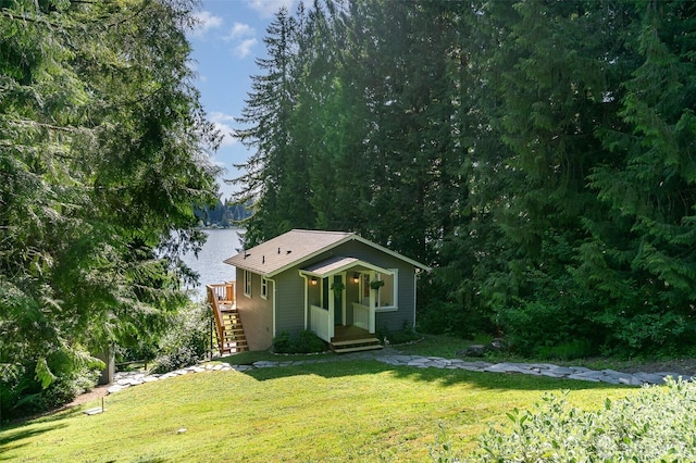 11009E Lake Joy Dr NE, Carnation, WA 98014 - bungalow-style house with a front lawn and stairs