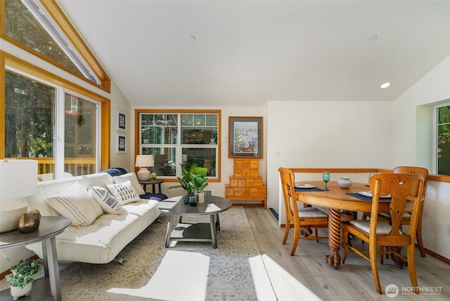 11009E Lake Joy Dr NE, Carnation, WA 98014 - living room with vaulted ceiling and light wood-style flooring
