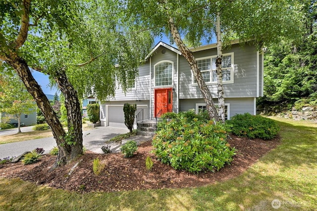 1999 Governor Rd, Bellingham, WA 98229 - raised ranch with a garage, concrete driveway, and a front yard