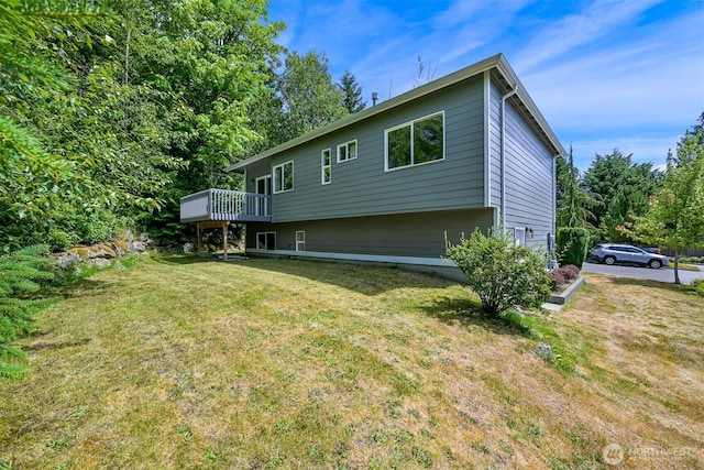 1999 Governor Rd, Bellingham, WA 98229 - rear view of house featuring a yard and a wooden deck