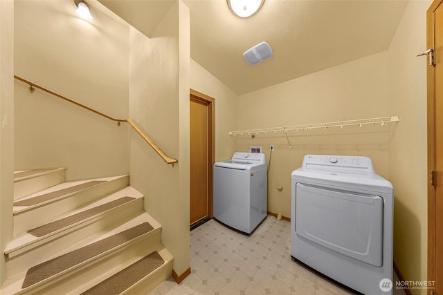 4441 Forgotten Ln, Clinton, WA 98236 - washroom featuring light flooring and independent washer and dryer