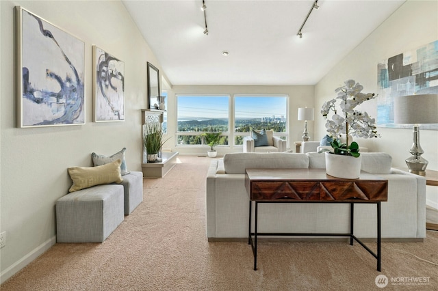 13712 SE 44th St, Bellevue, WA 98006 - carpeted living area with track lighting and baseboards