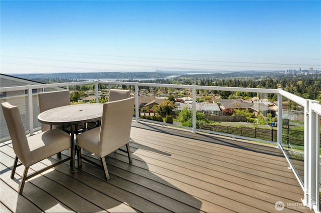13712 SE 44th St, Bellevue, WA 98006 - wooden deck featuring outdoor dining area