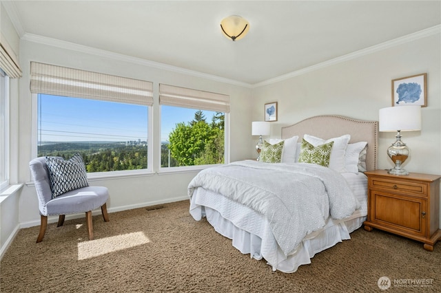 13712 SE 44th St, Bellevue, WA 98006 - carpeted bedroom featuring crown molding and baseboards