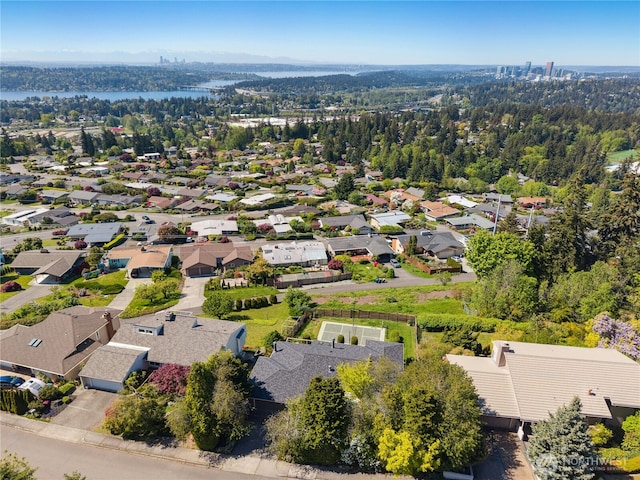 13712 SE 44th St, Bellevue, WA 98006 - aerial perspective of suburban area featuring a large body of water