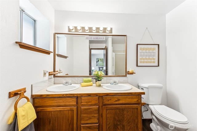 10320 46th Ave SE, Olympia, WA 98513 - bathroom with double vanity and an enclosed shower