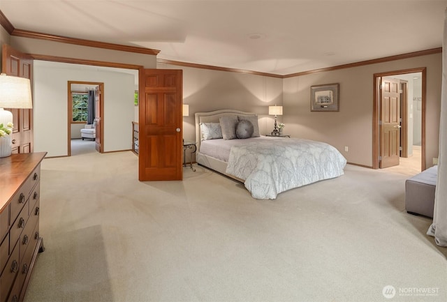 2805 Sahalee Dr E, Sammamish, WA 98074 - bedroom with light carpet and ornamental molding