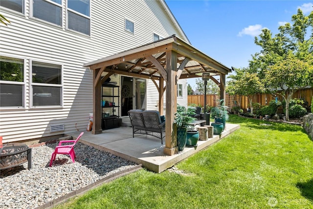 813 SW 363rd Pl, Federal Way, WA 98023 - view of yard featuring a gazebo, a fire pit, and a patio area