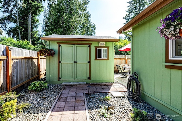 300 Fircrest Dr, Sequim, WA 98382 - view of shed with a fenced backyard