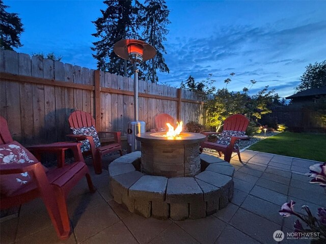 300 Fircrest Dr, Sequim, WA 98382 - view of patio / terrace featuring an outdoor fire pit