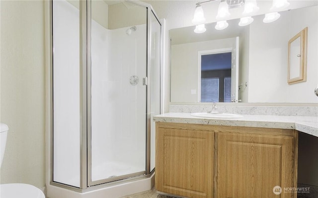 13145 102nd Ln NE Unit 5, Kirkland, WA 98034 - full bathroom with toilet, a shower stall, and vanity