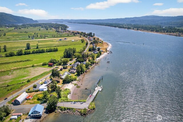 10 E Sunny Sands Rd, Cathlamet, WA 98612 - drone / aerial view of a water and mountain view