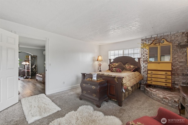 10 E Sunny Sands Rd, Cathlamet, WA 98612 - bedroom featuring carpet flooring, a textured ceiling, and baseboards