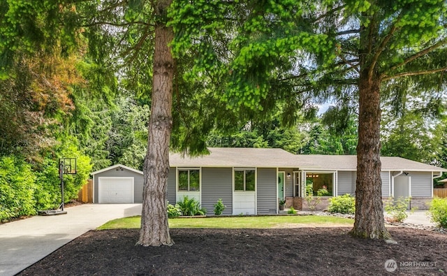 1728 106th St SW, Everett, WA 98204 - ranch-style house featuring an outdoor structure, driveway, and a detached garage
