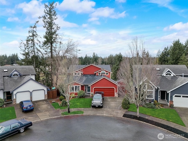 22506 SE 277th Pl, Maple Valley, WA 98038 - traditional-style house with a front lawn and a detached garage