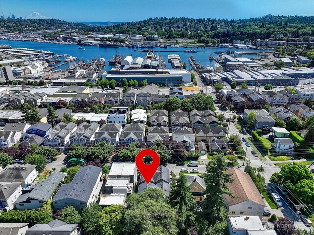 2648 NW 57th St Unit A, Seattle, WA 98107 - aerial view of property's location featuring nearby suburban area and a large body of water