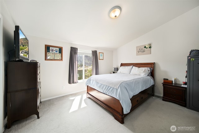 14617 Diamond Ave, Entiat, WA 98822 - bedroom with lofted ceiling, light carpet, and baseboards