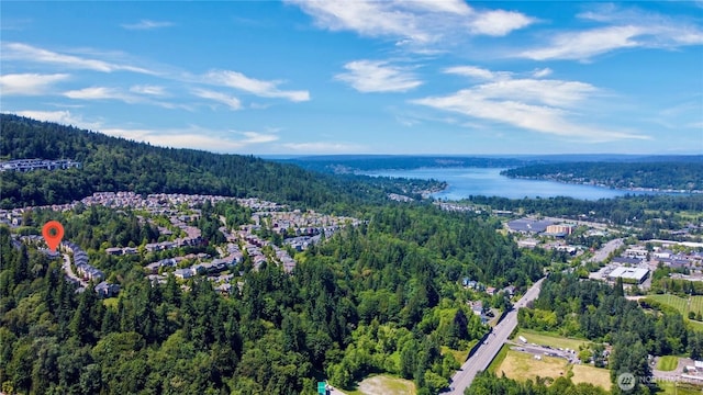 2141 NW Boulder Way Dr, Issaquah, WA 98027 - aerial view of property and surrounding area with a forest and a nearby body of water
