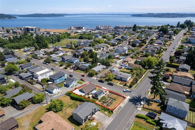 4908 N Winnifred, Ruston, WA 98407 - aerial overview of property's location with property parcel outlined and a nearby body of water