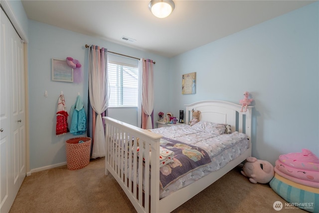 7615 14th St SE, Lake Stevens, WA 98258 - bedroom with carpet, a closet, and baseboards