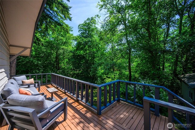 3536 Arbor St, Bellingham, WA 98229 - wooden terrace with an outdoor living space