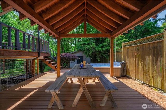 3536 Arbor St, Bellingham, WA 98229 - deck with a hot tub and stairway