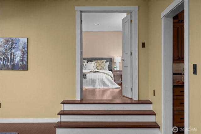 3536 Arbor St, Bellingham, WA 98229 - stairs with baseboards and wood finished floors