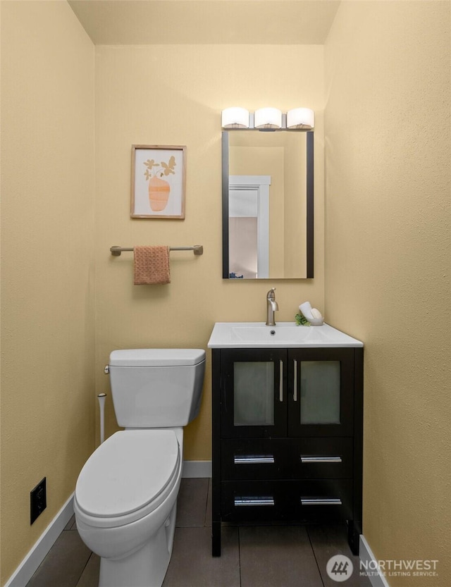 3536 Arbor St, Bellingham, WA 98229 - bathroom with vanity, tile patterned floors, toilet, and baseboards