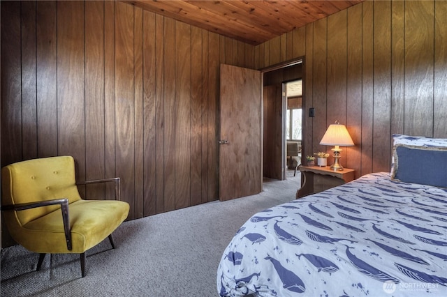 1811 Edwards Dr, Point Roberts, WA 98281 - carpeted bedroom featuring wooden walls and wooden ceiling